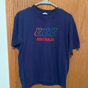 Navy Blue Embroidered Australia T-Shirt
